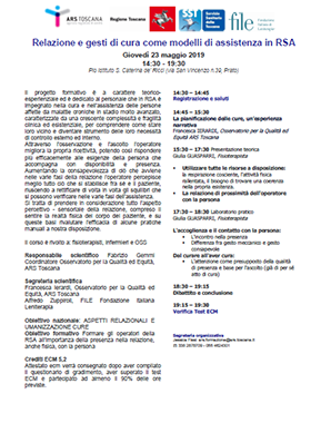 programma corso cure e assistenza in RSA 23 maggio 2019