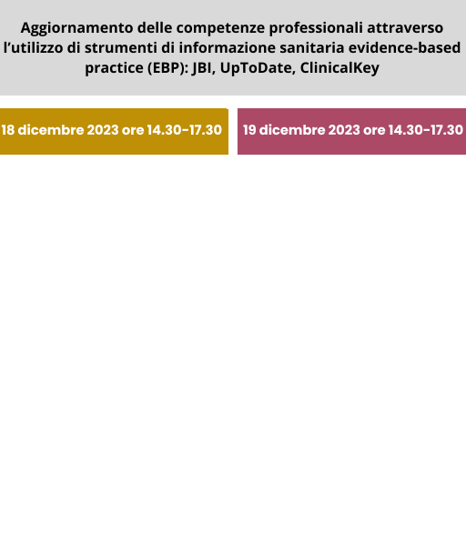 Strumenti di informazione evidence-based practice (EBP) per le professioni sanitarie delle AUSL toscane - Webinar, dicembre 2023