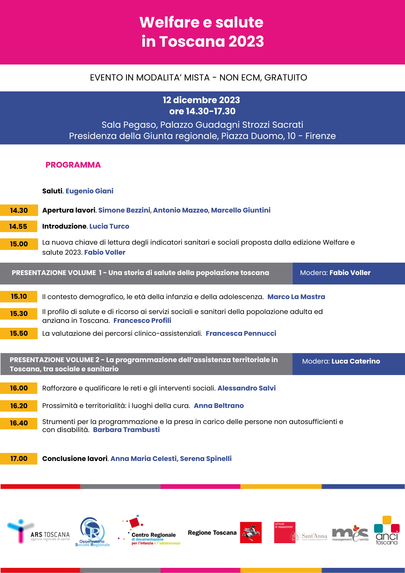 programma Welfare e salute 2023 pagina 1