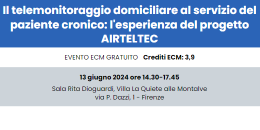 Il telemonitoraggio domiciliare al servizio del paziente cronico: l'esperienza del progetto AIRTELTEC nel convegno ARS del 13 giugno