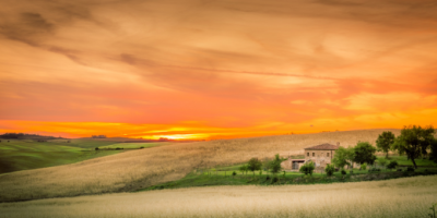 apre il dettaglio dell'articolo:paesaggio toscano campi aridi sole torrido